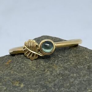 Tasmanian Sapphire and Fagus Leaf Ring