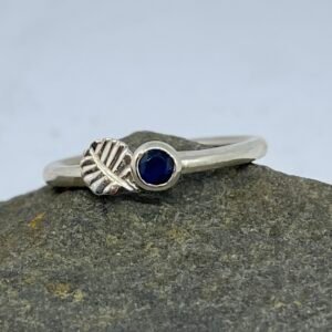 Tasmanian Sapphire and Fagus Leaf Ring